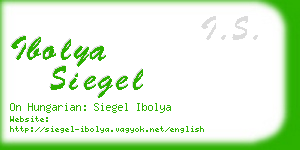 ibolya siegel business card